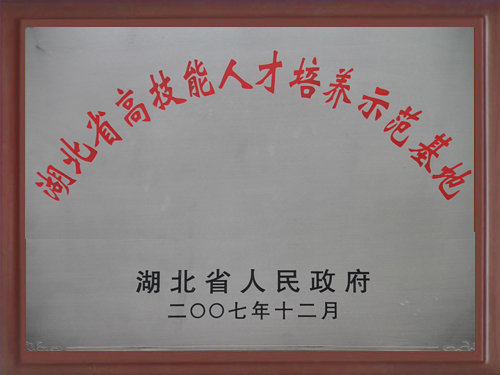 2007年荣获湖北省高技能人才培养示范基地
