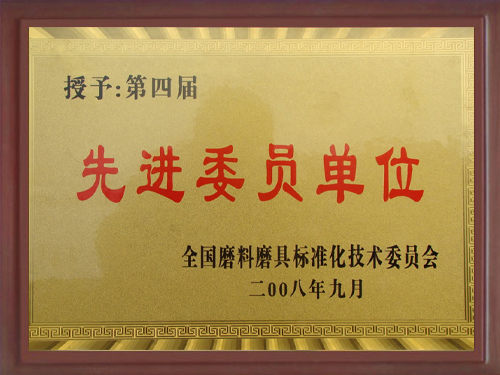 2008年荣获全国磨料磨具先进委员单位
