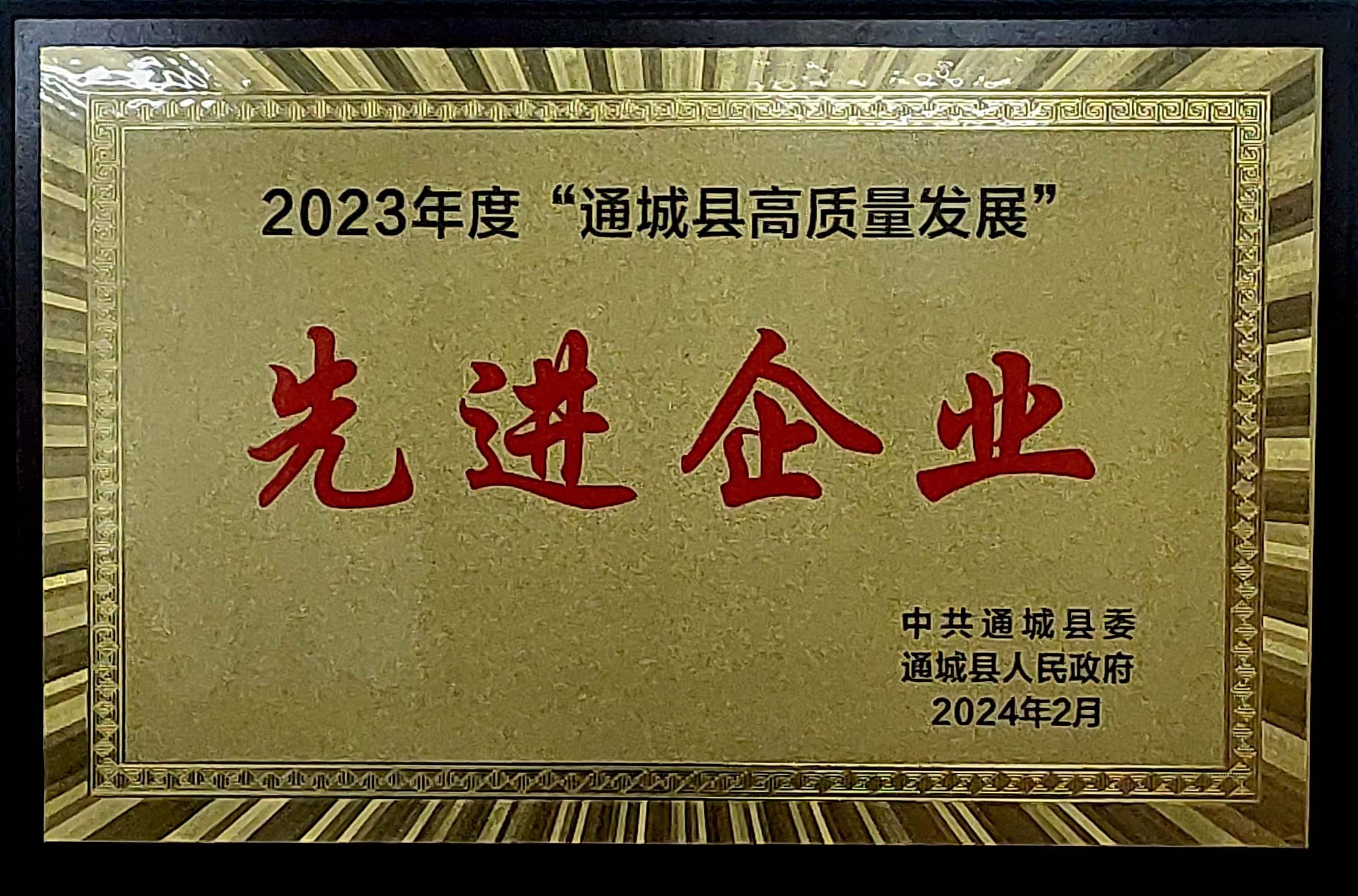 2023年荣获通城县高质量发展先进企业